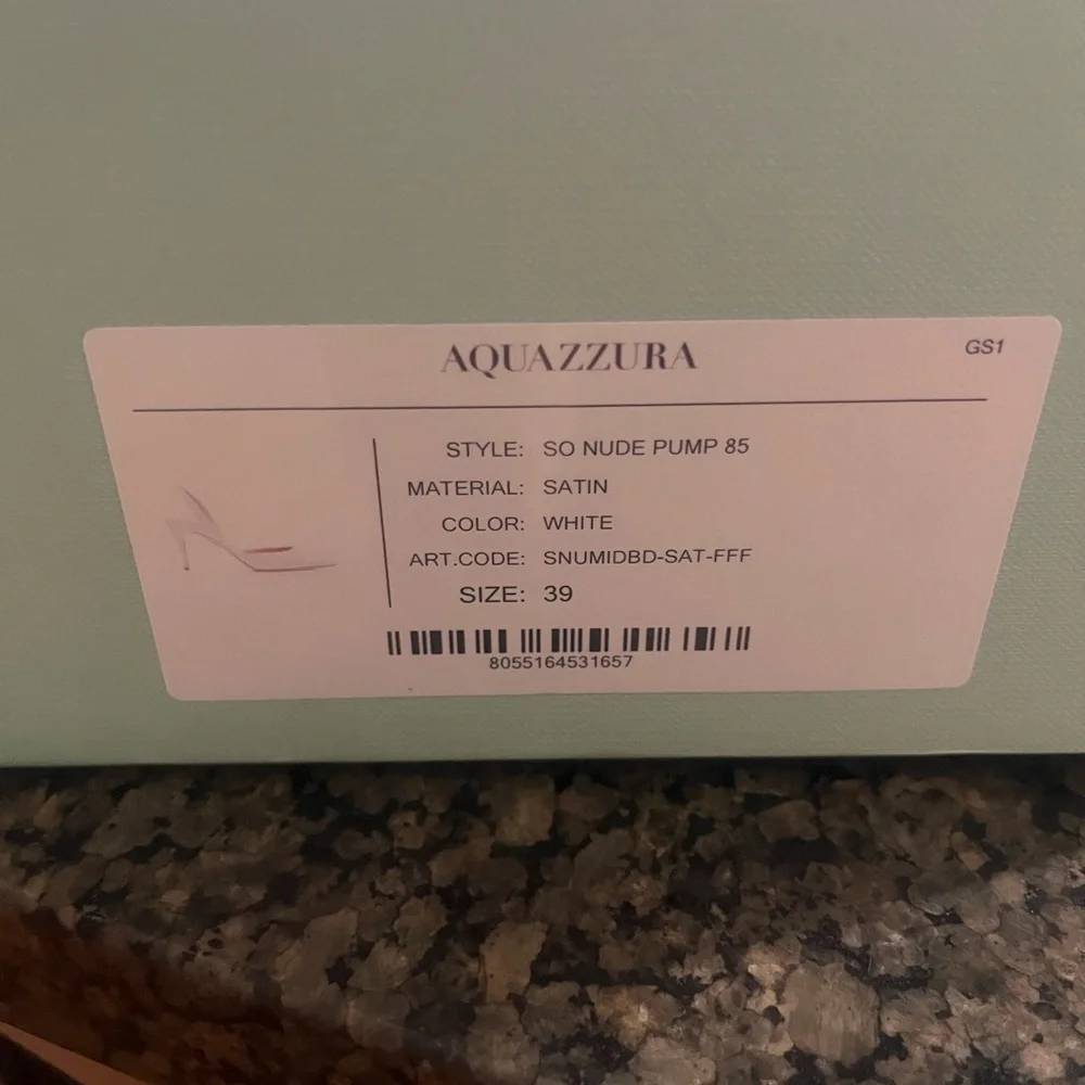 Aquazzura So Nude 85mm Pump White Satin Slingback Heels - Picture 9 of 9